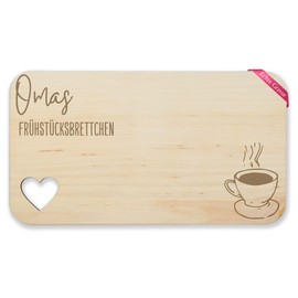 Wooden Heart - Breakfast Board - Grandma's Breakfast Board Christmas Grandma Gift Grandma Gift Idea Birthday Grandmother - 22.5 x 12.5 - Wood - for Grandmothers from Grandma Gifts Day Best for