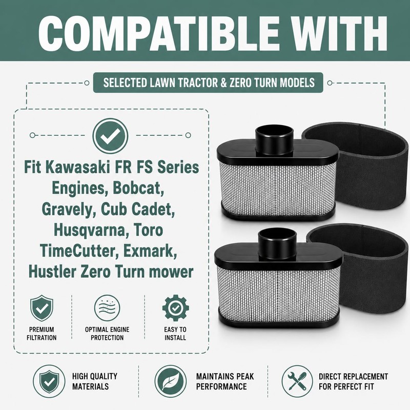 11013-0752 FR691V Air Filter Compatible with Kawasaki FR651V FR730V 6
