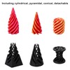 3pcs Impossible Cones, 3D-Printed Spiral Cone Pyramid Cylinder Passthrough Sculpture