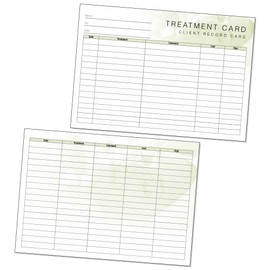 Generic Treatment Additional Client Record Card for Nails, Beauty, Hair or Massage A6 pack of 50 - Landscape