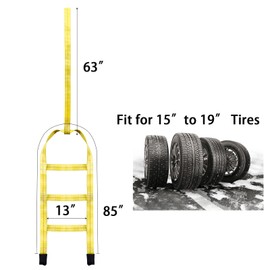 TOPZEA 2 Pack Tow Dolly Basket Straps with Flat Hook, Heavy Duty Car Tire Wheel Tie Down Strap Webbing Fits Most 15"-19" Tires for Universal Vehicle, Trailer Accessories, 10000 lbs Working Capacity