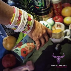 CRAZY FOXS Wrist Wraps for Powerlifting, Strength Training, Bodybuilding, Cross Training, Weightlifting, Available in Multiple Designs (Colorful Fruits)