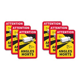 Attention Angles Morts, 3/6/18/30 x 17 x 25 cm, France Stickers, Heavy Vehicles, Vans (Pack of 6)