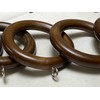 Homeelabador 45mm Wooden Curtain Hanging Ring hooks with Eyes (Brown