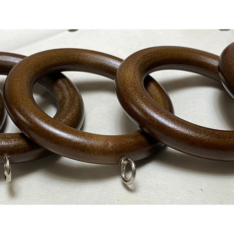 Homeelabador 45mm Wooden Curtain Hanging Ring hooks with Eyes (Brown