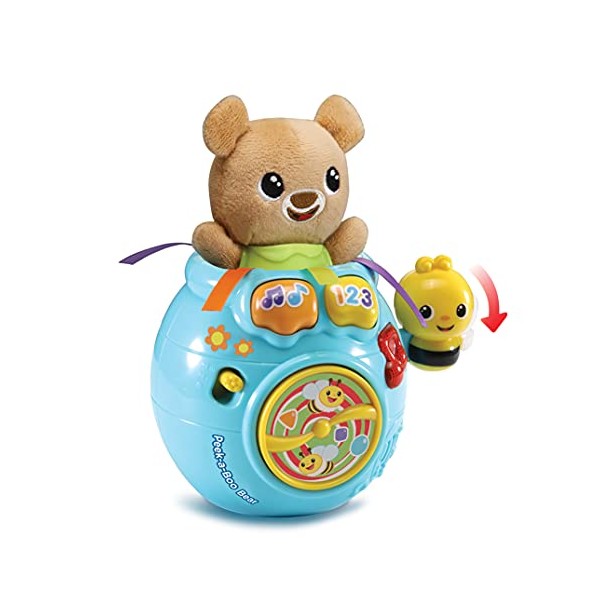 VTech Baby Peek-a-Boo Bear, Baby Interactive Cuddly Toy for Sensory Play, Baby Musical Toy with Sounds, Songs and Phrases, for Toddlers Aged 6 Months, 1, 2 & 3 Years, English Version