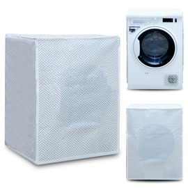 moorg Washing Machine and Dryer Cover Water Resistant Zip Polyester Grey 60 x 60 x 80 cm