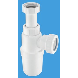 McAlpine AA10 Adjustable Inlet Slim Bottle Trap, White