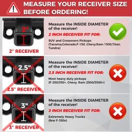 Adjustable Trailer Hitch, 4 Inch Drop Hitch Ball Mount, 20,000 LBS GTW, 2" & 2-5/16" Ball Hitch, Tow Hitch for Heavy Duty Truck with Double Hitch Locks and Pin, Solid Shank (2 Inch Receiver)