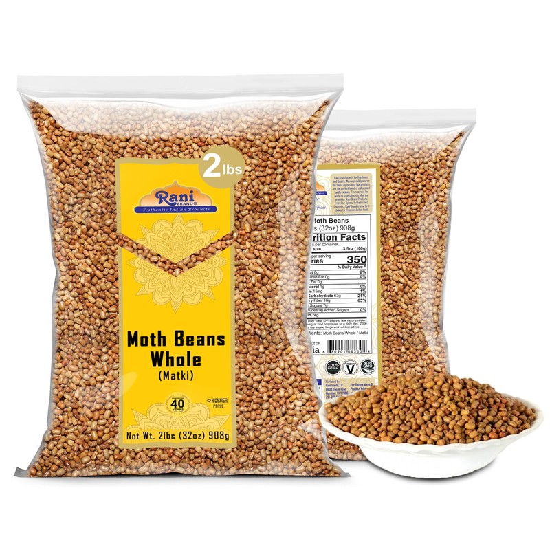 Rani Moth Beans Whole 32oz (2lbs) 908g ~ All Natural