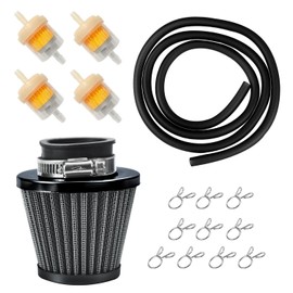 HOLATO 35mm Air filter Fuel Line Kit for 110cc 125cc SSR110 SSR125 TTR90 TTR110 PW80 CRF50 CRF70 XR50 XR70 KLX110 Baja DR70 Motovox MVX70 MVX110 Tao Tao DB14 Dirt Pit bike Four Wheeler Quad ATV Black