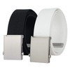 JASGOOD 2 Pack Canvas Web Belt Adjustable Cloth Fabric Military