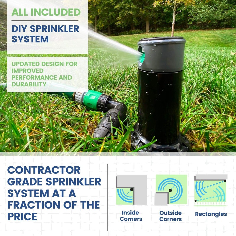 Quick-Snap In-Ground 5-Inch Pop-Up Adjustable Sprinkler 2-Pack With Quick Hose