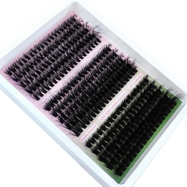 15 Rows Fluffy Cluster Lashes 60D+80D+100D Natural Thick Eyelash Clusters DD Curl Individual Lashes DIY Eyelashes Extension (15Rows60D80D100D)
