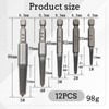12Pcs Screw Remover and Extractor Drill Bit Set, 1/4" Hex