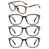 WEMOOTANTS 4 Packs Brown Tortoise Reading Glasses 3.5 for Women