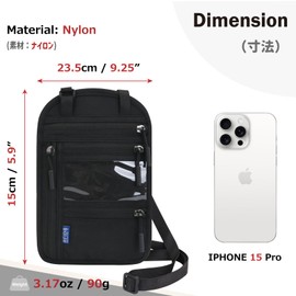 Azarxis Travel Pouch, Neck Wallet RFID Blocking, Passport Holder Organizer Case with Hidden Pocket for Men and Women, Keep Documents Safe (Black)