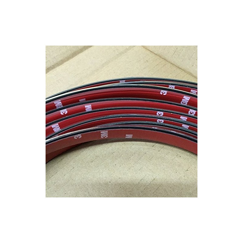 Vintage Style 5/8" White & Chrome Side Body Trim Molding