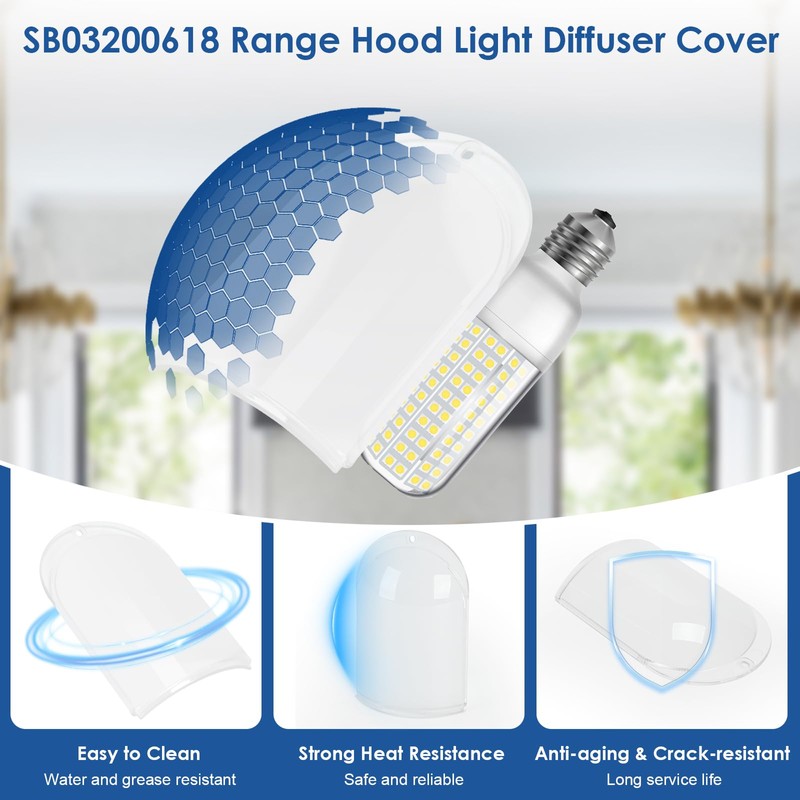 SB03200618 Range Hood Light Diffuser Lens Cover Replacement Compatible with