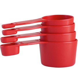 2 in 1 Measuring Cups and Spoons Set - Nesting Measuring Cups for Easy Storage - Keep Your Measuring Cup Set Organized - Food Grade Material and Dishwasher Safe by Storage Theory - Red