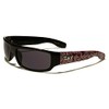 Locs Paisley Bandana Print Slim Rectangular Retro Wrap Around Sunglasses