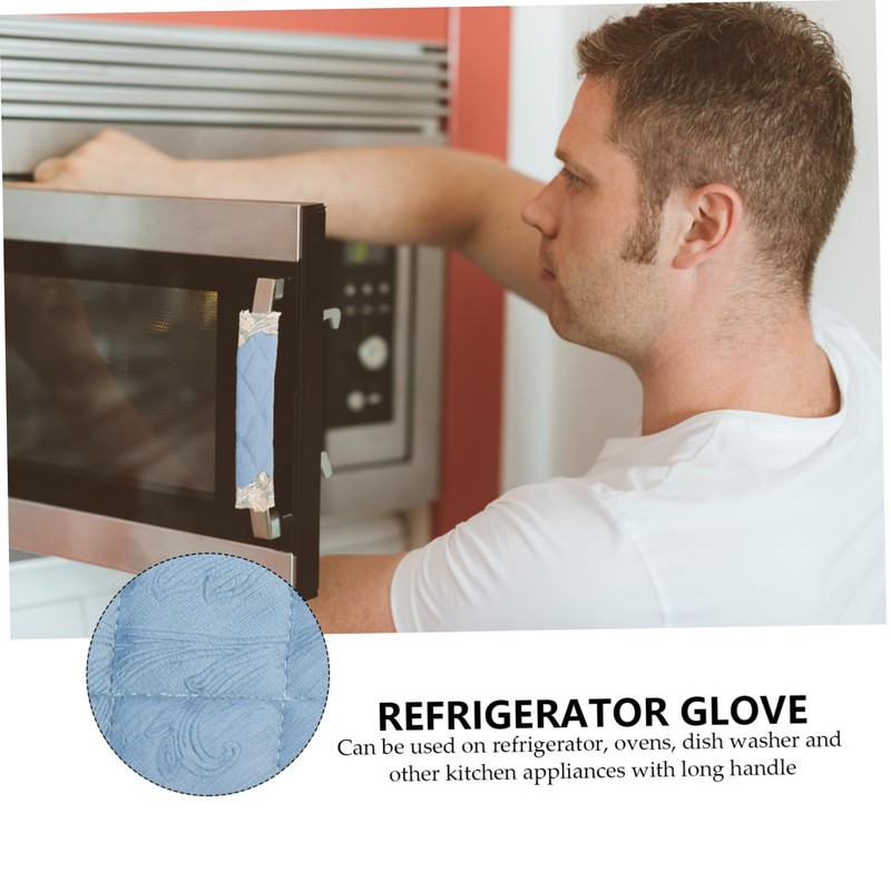 jojofuny Dishwasher Handle Covers 4pcs Refrigerator Handle Covers Soft Washable