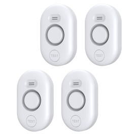 Water Leak Detector Sensor Alarm: Home Water Flooding Monitor Smart Sink Overflow Monitoring Adjustable Wet Moisture Alert Pipe Leakage Drip Detection Warning for Basement Floor 4Pack