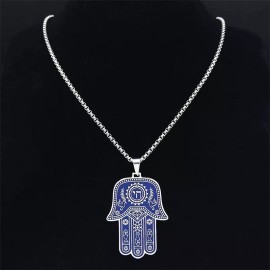 Jextech Collar Mano De Fatima Hamsa Jamsa Mal De Ojo Amuleto Protege