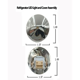 (2-Pack) Upgraded WR55X11132 for GE/Café/Profile Refrigerator Light Bulb - Replaces WR55X26487 WR55X26486 WR55X30603 WR55X30602 AP5646375 PS4704284 - Cover Assembly and Chrome LED