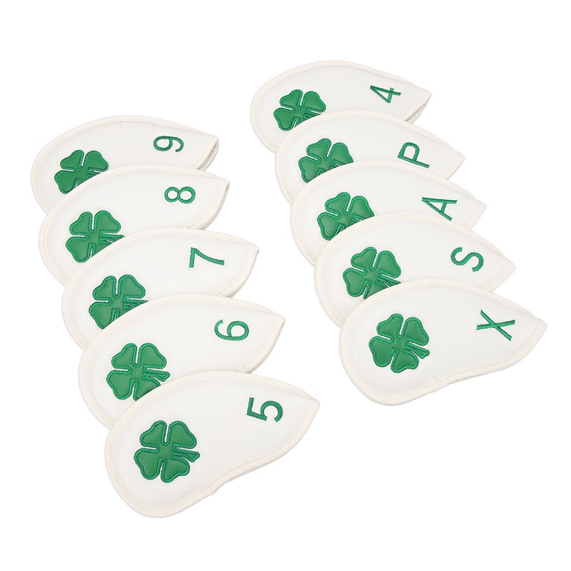 10 PCS Golf Club Head Covers Four Leaf Clover Pattern