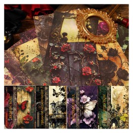 RVlensJoy 120 Sheets Gothic Scrapbooking Paper for Scrapbook Kit, Vintage Ephemera for Junk Journals, Magic Decoupage Paper for Journaling Supplies , Dark Academia Wall Decor Room for Home Decorations