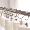 OOTSR Pack of 30 Curtain Rings with Clips, Metal Curtain