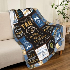 Regalos para Papa, Regalos para Papa De CumpleañOs, Regalos De Navidad Para Papá, Christmas El Mejor Papa Del Mundo, Regalo para Papa Personalizado Manta, Gifts for Mexican/Spanish Dad Blanket 60"X50"