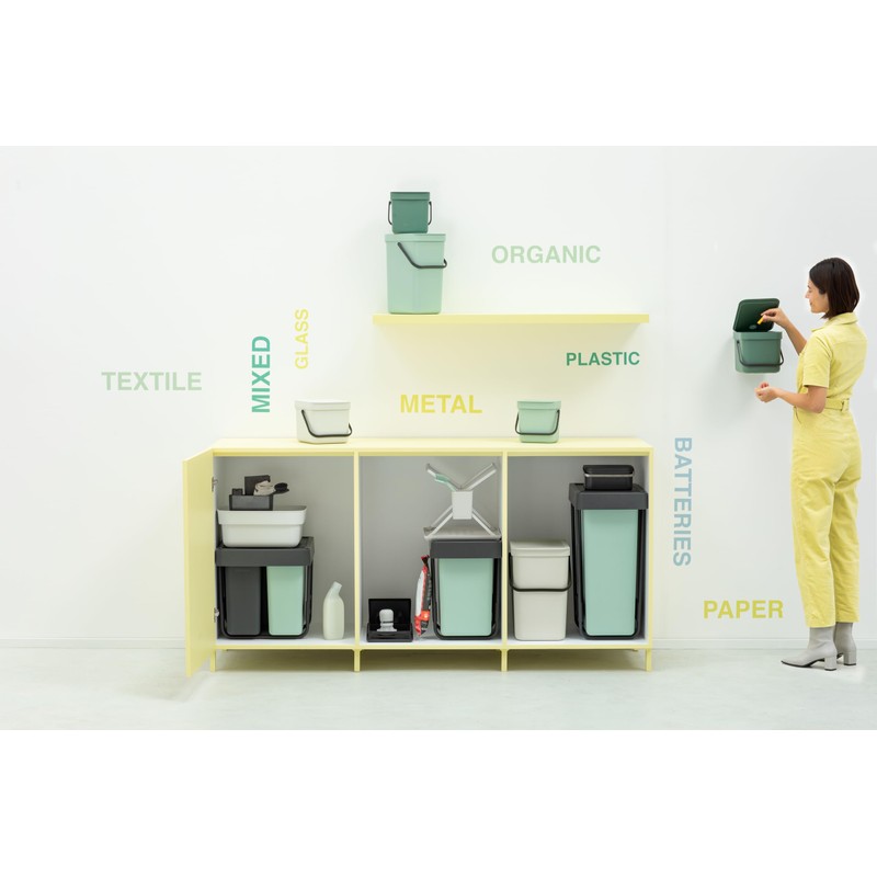 Brabantia 109720 Sort & Go Plastic Waste Bin, 58.4 x