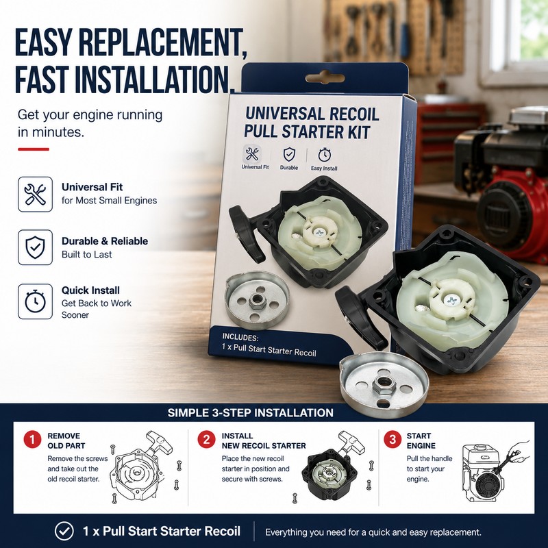 Recoil Pull Starter Kit for Brush Cutter Engines – Replacement