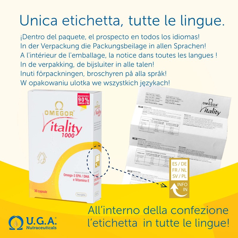 OMEGOR Vitality 1000 Capsules with Omega 3, EPA, DHA and