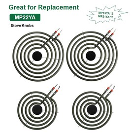 MP22YA Electric Range Burner Element,Pack of 4, MP21YA 8-Inchx 2 + MP15YA 6-Inch x2,ldeal for Kenmore/Whirlpool/Frigidaire/Maytag Stoves