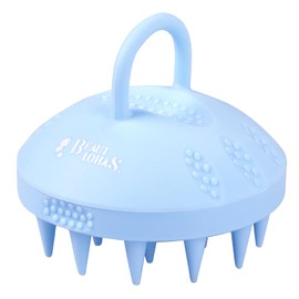 BEAUTLOHAS. Soft Silicone Head Scalp Massager Hair Shampoo Brush, Silicon Hair Scrubber Dandruff Brush for Wet and Dry Hair, for Women & Men (Wathet)