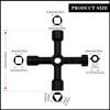 Fizzix 4-Way Zinc Alloy Utility Key, Multi-Functional Radiator Bleeding, Plumbing