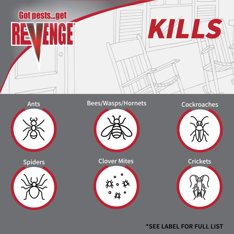 Revenge Spider & Ground Bee Killer for Indoors and Outdoors,