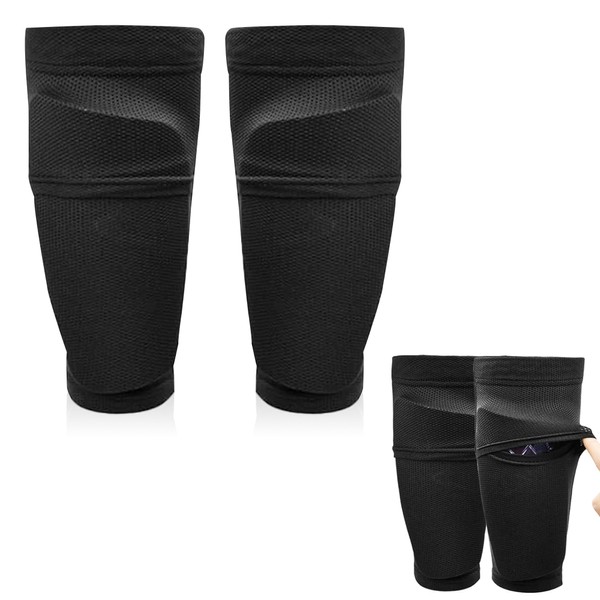 EUIOOVM Children's Football Shin Pads Socks Breathable Calf Shin Protection Socks with Optimised Pocket Football Shin Pad Holder Socks for Children Youth