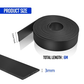 YKUKIZEE 6 m(L) Rubber Strip 25 mm(W), Solid Rubber Sheet 3 mm(T), Neoprene Sheet Rubber Rolls Anti-Slip for Protection Gasket Pads DIY Crafts