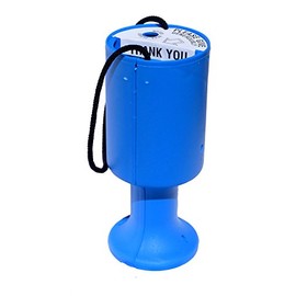 Round Handheld Plastic Charity Collection Box - Light Blue