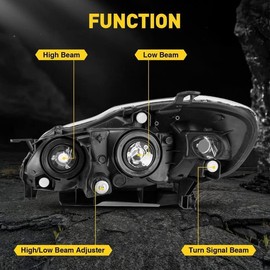 KAX Headlight Assembly, Chrome Headlights Fit for 03-06 Silverado 1500/2500 HD/3500, 07 Silverado 1500/3500 Classic, 05-06 Avalanche 1500/2500, 03-04 Silverado 2500, Clear Reflector Clear Lens