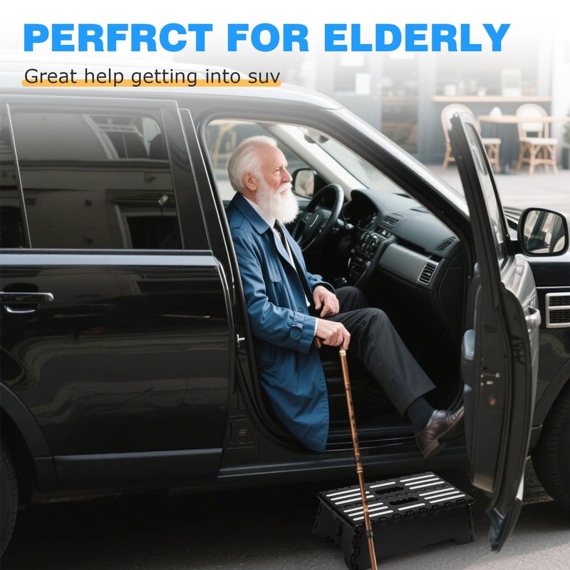 LISRUGEN 5" H Folding Step Stool for Adults & Elderly,