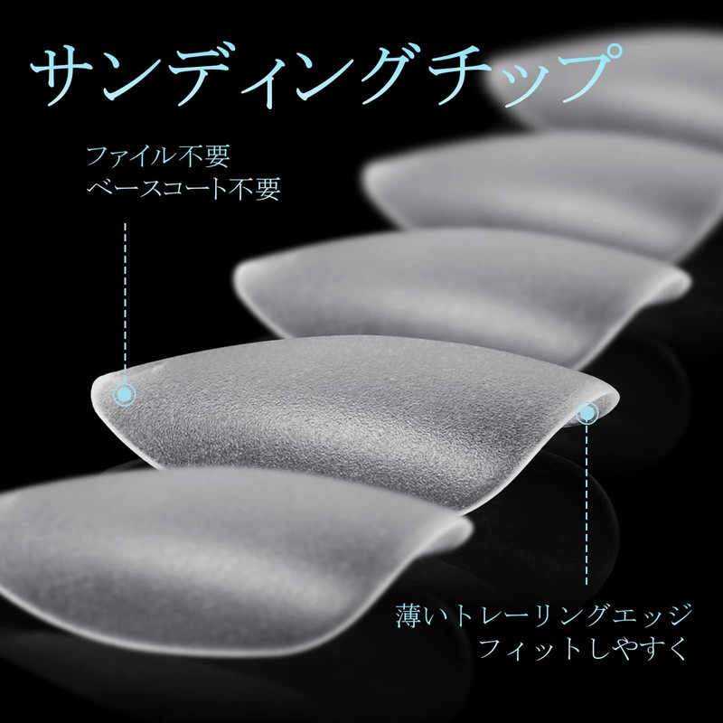 TOMICCA Pre-Sanded Nail Tips, Short, Full Coverage, Plain Tips, Clear