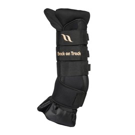 Back on Track Royal Quick Wraps Deluxe - Equestrian Sport Flexible Supportive Protective Horse Leg Wraps with Hook & Loop Closure, Pair, Black - 14" - M