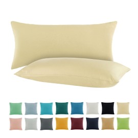 SHC by BaSaTex 2er Pack Jersey Kissenbezüge Kissenhüllen | Kopfkissenbezug aus 100% Baumwolle | 40x80 cm Kissenbezug | Farbe Elfenbein Natur