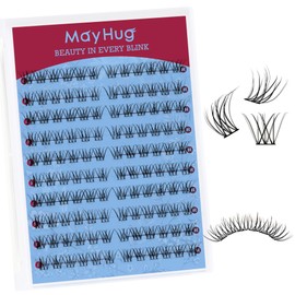 Mayhug Eyelash Extensions, 120 Pieces, D Curl Individual Eyelashes, DIY Eyelash Extension Cluster Eyelashes, Cat Eye Eyelashes, Natural Look Artificial Eyelashes (CelesteBeam)