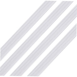 3mm White Polyester Stretch Band Elastic Clothing Band for Sewing Crafting Costume Making (White)